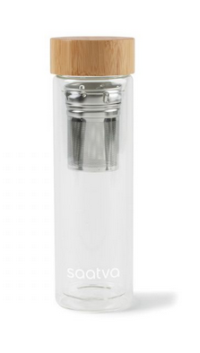 Eden Double Wall Bamboo Glass Bottle - 13.5 Oz.