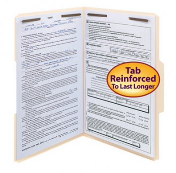 Fastener Folders with Reinforced Tab