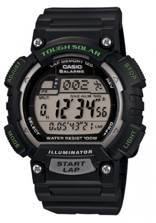 MENS TOUGH SOLAR SPORTS WATCH, BLACK