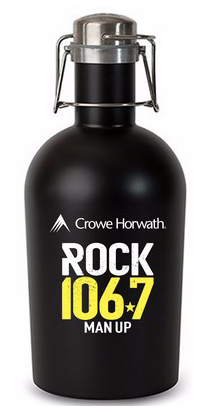 64 Oz. Matte Black Single Wall Stainless Steel Beer Growler with Swing Top