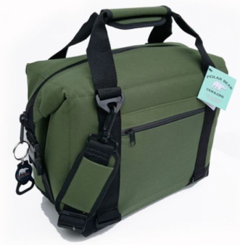 Full Color Printed Polar Bear 12 Can Nylon Soft Cooler