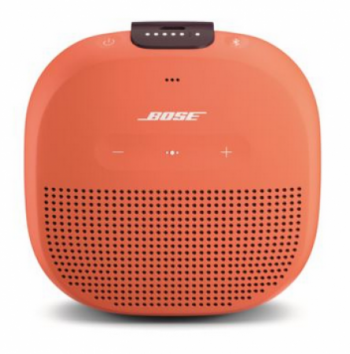 Bose - SoundLink Micro Bluetooth speaker - Bright Orange/Dark Plum Strap