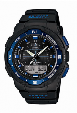 Casio Twin Sensor Multi-Function Watch, Black Resin Band