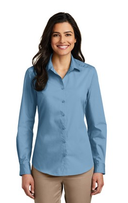 Port Authority® Ladies Long Sleeve Carefree Poplin Shirt – Carder ...