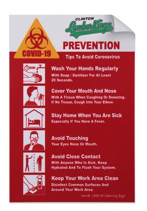 COVID-19 Coronavirus Prevention Custom Warning Sign 4"x 6" Vinyl Sticker