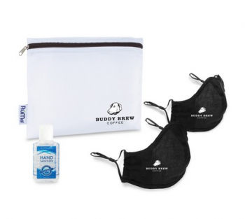 Reusable Face Mask and Hand Sanitizer Kit - Black