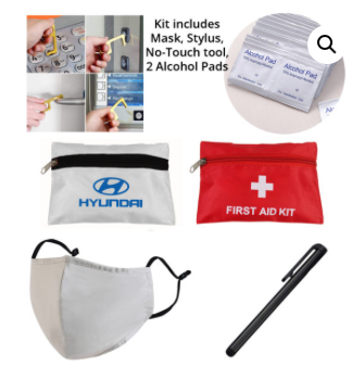 Back to Work Kit - Cotton Mask w/ Fliter, Stylus, No-Touch Tool, 2 Alcohol pads