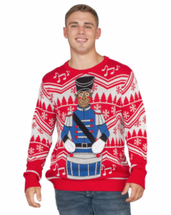 Flappy Drummer Boy Animated Ugly Christmas Sweater