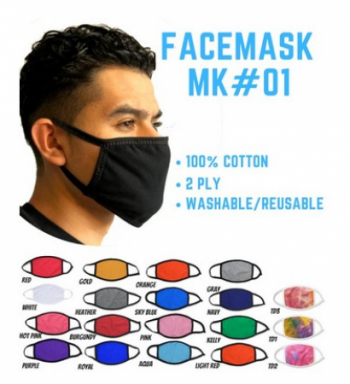 Cotton Facemask 2 PLY 100% Cotton free shipping to 48 states over 100pcs order