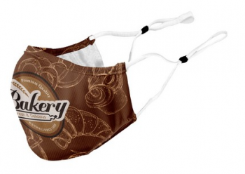 Sublimated 3 layers Face Mask. Adjustable Nose Clip - Large size