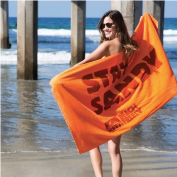Premium Velour Beach Towel (Color Towel, Tone on Tone)