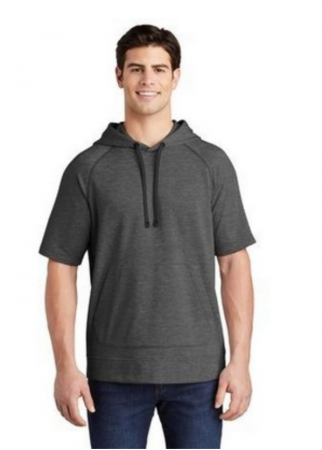 Sport-Tek® PosiCharge® Tri-Blend Wicking Fleece Short Sleeve Hooded Pullover