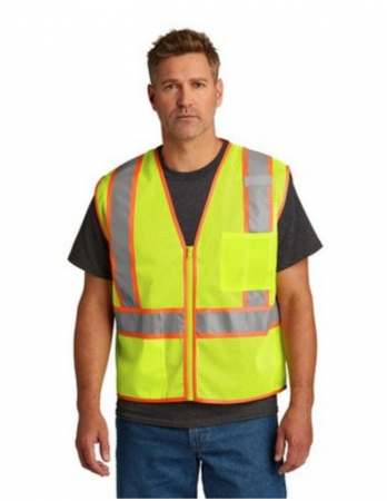 CornerStone® ANSI 107 Class 2 Mesh Zippered Two-Tone Vest