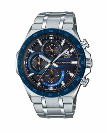 CASIO Edifice Solar Multi-Dial Stainless Steel Watch, Black Dial