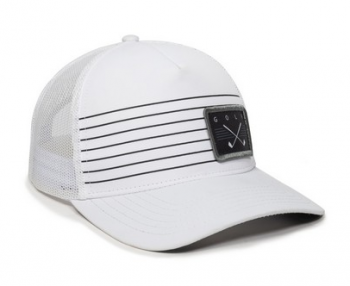 Striped 5-Panel Trucker Cap