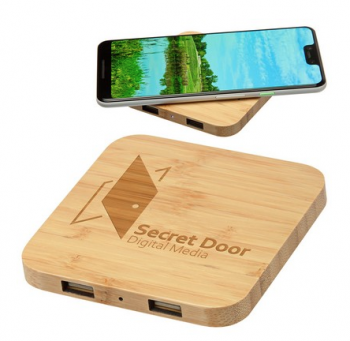Panda Bamboo 5W Wireless Charger with Dual USB Ports