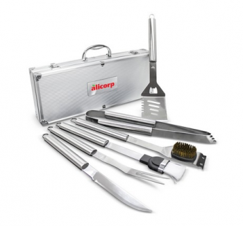 Deluxe 6 Piece Stainless Steel BBQ Tool Set