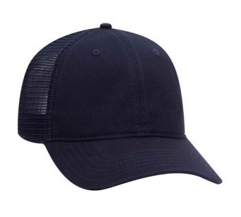 OTTO Garment Washed Superior Cotton Twill Mesh Back 6 Panel Low Profile Mesh Back Trucker Dad Hat