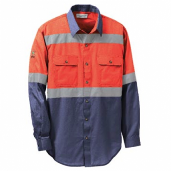 Insect Repellent Men’s Two-tone Work Shirt with Hi-Vis
