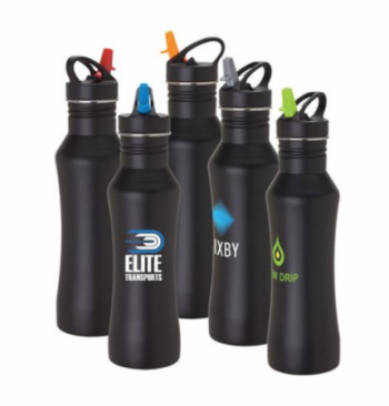 24 oz. Sleek Black Stainless Steel Water Bottle