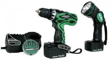 HITACHI 14.4V Ni Cad Cordless 3/8" Driver Drill Kit w/ Flashlight