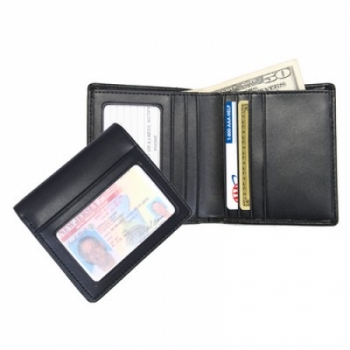 Leather Men's Double ID Bi-Fold Wallet
