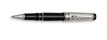 Aurora Black Barrel and Sterling Silver Cap Rollerball