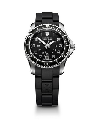 Maverick Small Black Dial/ Black Rubber Strap Watch