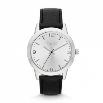 Men's Classic Black Leather Strap Watch