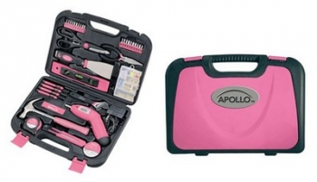 135 Piece Household Tool Kit - Pink