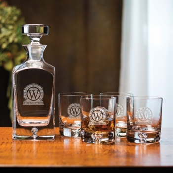Deluxe Square Decanter Set (5 Piece Set)