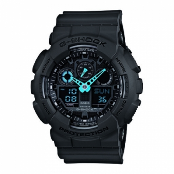  G-Shock Analog Digital Gray and Neon Blue Watch