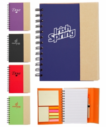 Union Printed, Eco Magnetic Notebook W/Sticky Notes and Flags & Pen
