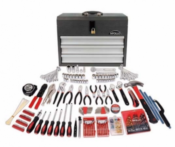 300 Piece All Purpose Mechanics Tool Kit in Heavy Duty 3 Drawer Steel Tool Box