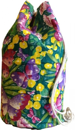 Cotton Canvas Beach Drawstring Duffel Bag