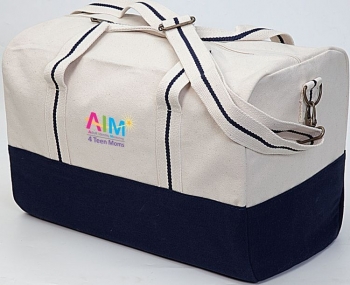 Large Cotton Canvas Travel Duffel Bag with Multiple Pockets