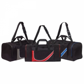 Duffel bag with 2 zipper and accent pipping