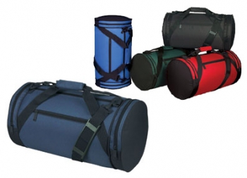 600D Poly duffle Roll Bag Zippered main compartment poly-web handle shoulder strap