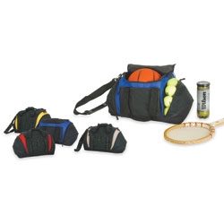 600D Poly Sport Duffel zipper elastic rope ring holder adjustable/detachable strap