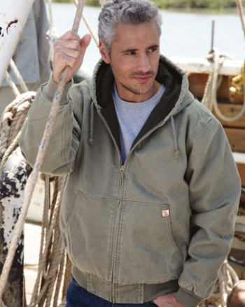 DRI DUCK - Hooded Boulder Cloth Jacket with Tricot Quilt Lining -