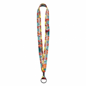 3/4" Dye Sublimated Lanyard with Metal Crimp & Metal Split Ring