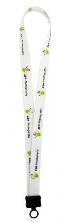3/4" Dye Sublimated Stretchy Elastic Lanyard with Plastic Clamshell & O-Ring