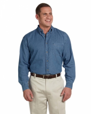 Harriton Men's 6.5 oz. Long-Sleeve Denim Shirt
