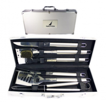 6 Piece Stainless BBQ Tool Set in Aluminum Case