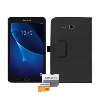 Samsung 7" Galaxy Tab A 7.0 Black w/ Cover and 32GB Micro SD
