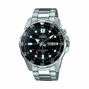 Diver Super Illuminator Stainless Steel Watch, Black Dial