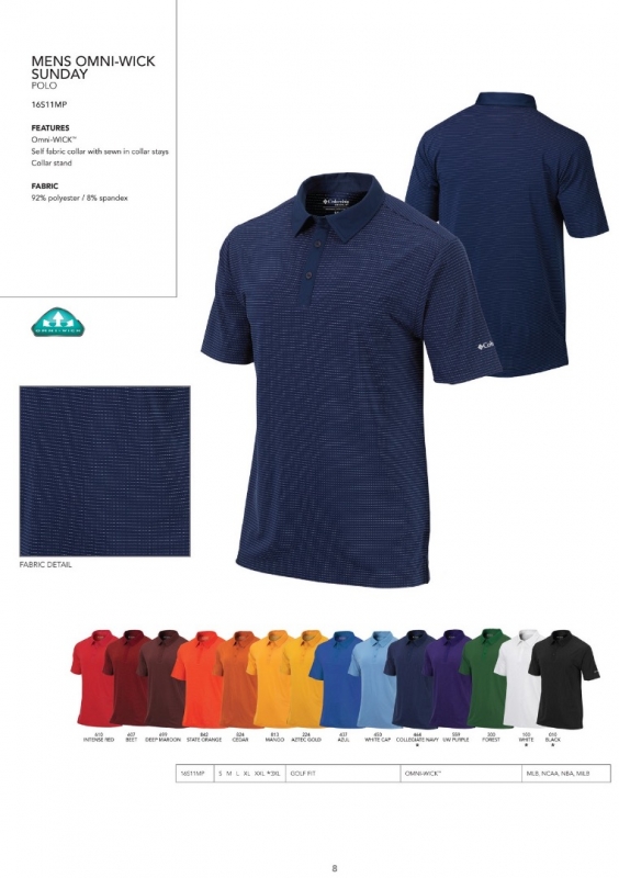 Columbia Omni Wick Sunday Men's Polo Shirt - Blank – Carder & Associates