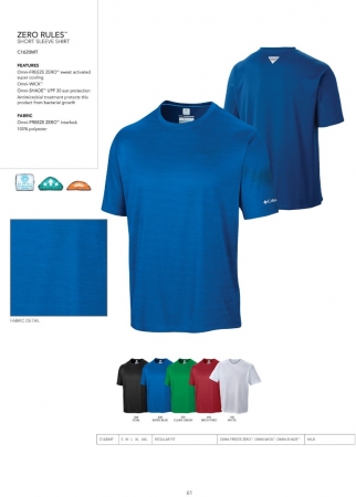 Columbia Men's Zero Rules Tee Shirt - Blank
