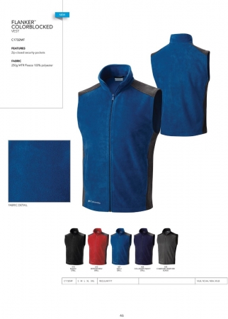 Columbia Flanker Colorblocked Full Zip Vest - Blank