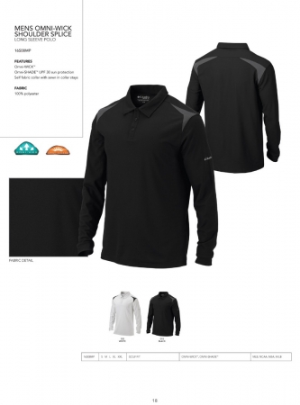 Columbia Omni Wick Shoulder Splice LS Men's Polo Shirt - Blank